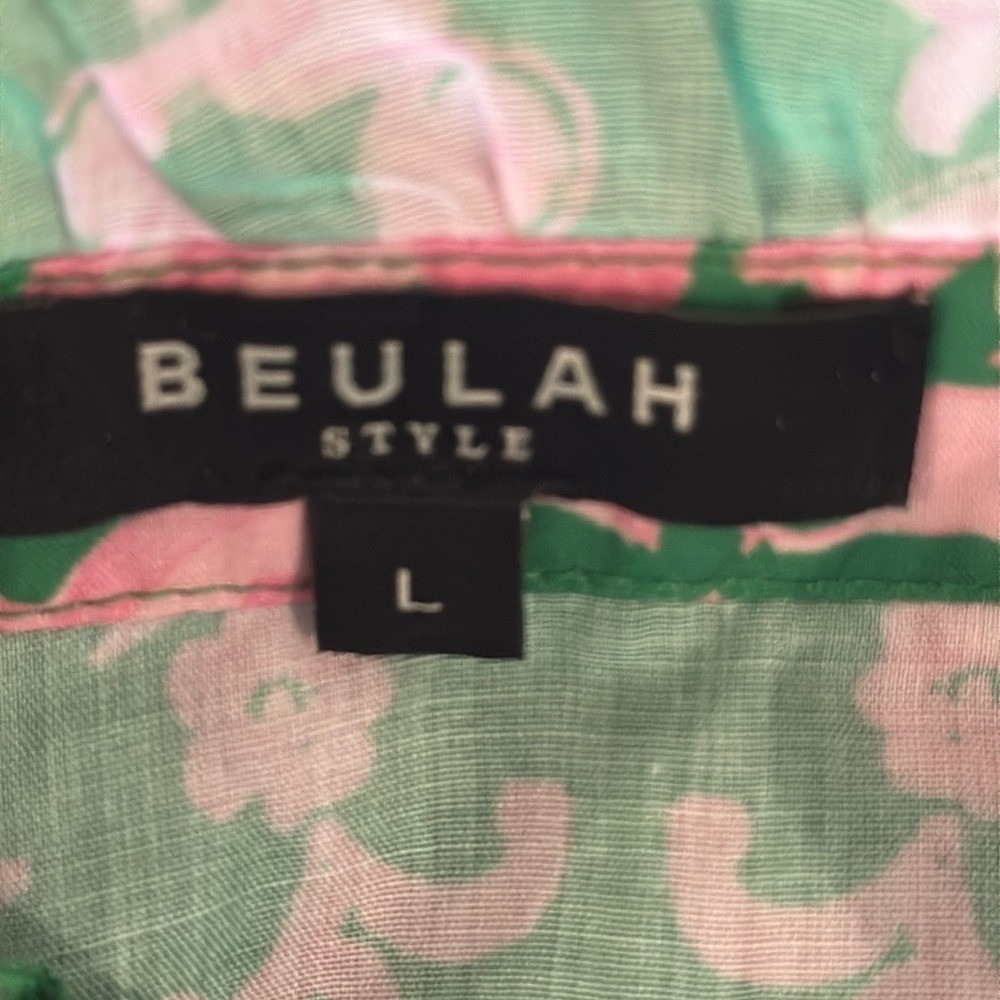 Beulah Style Women's Frilly Layered Green & Pink Dress Size Large - Picture 5 of 8